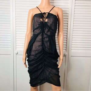 New DIANE VON FURSTENBERG Black Dressette Silk Dress Size 6
